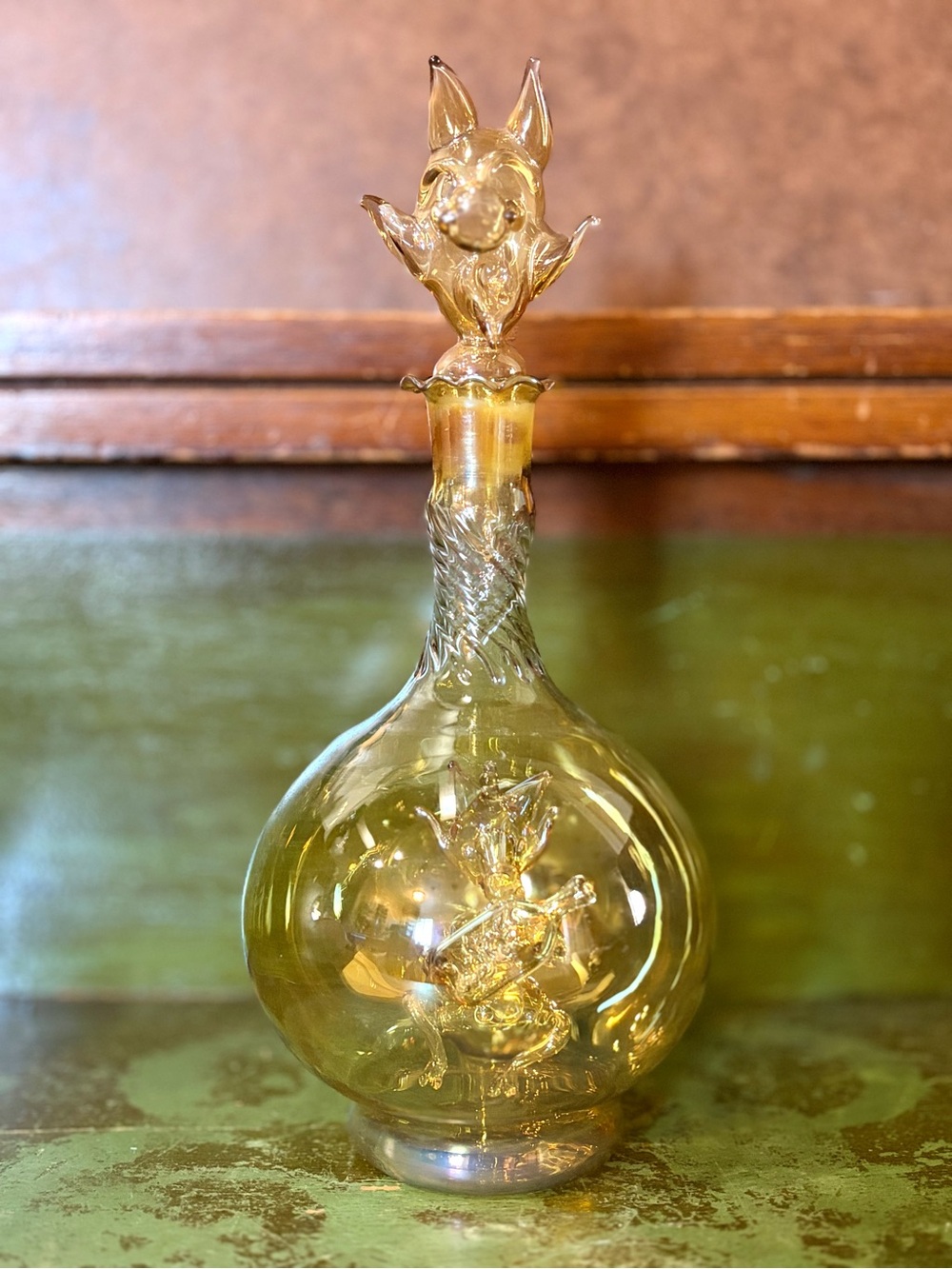 Cala D'Or Mallorca- Spanish/ Mallorcan Glass Decanter Hand-Blown Mid Century Art